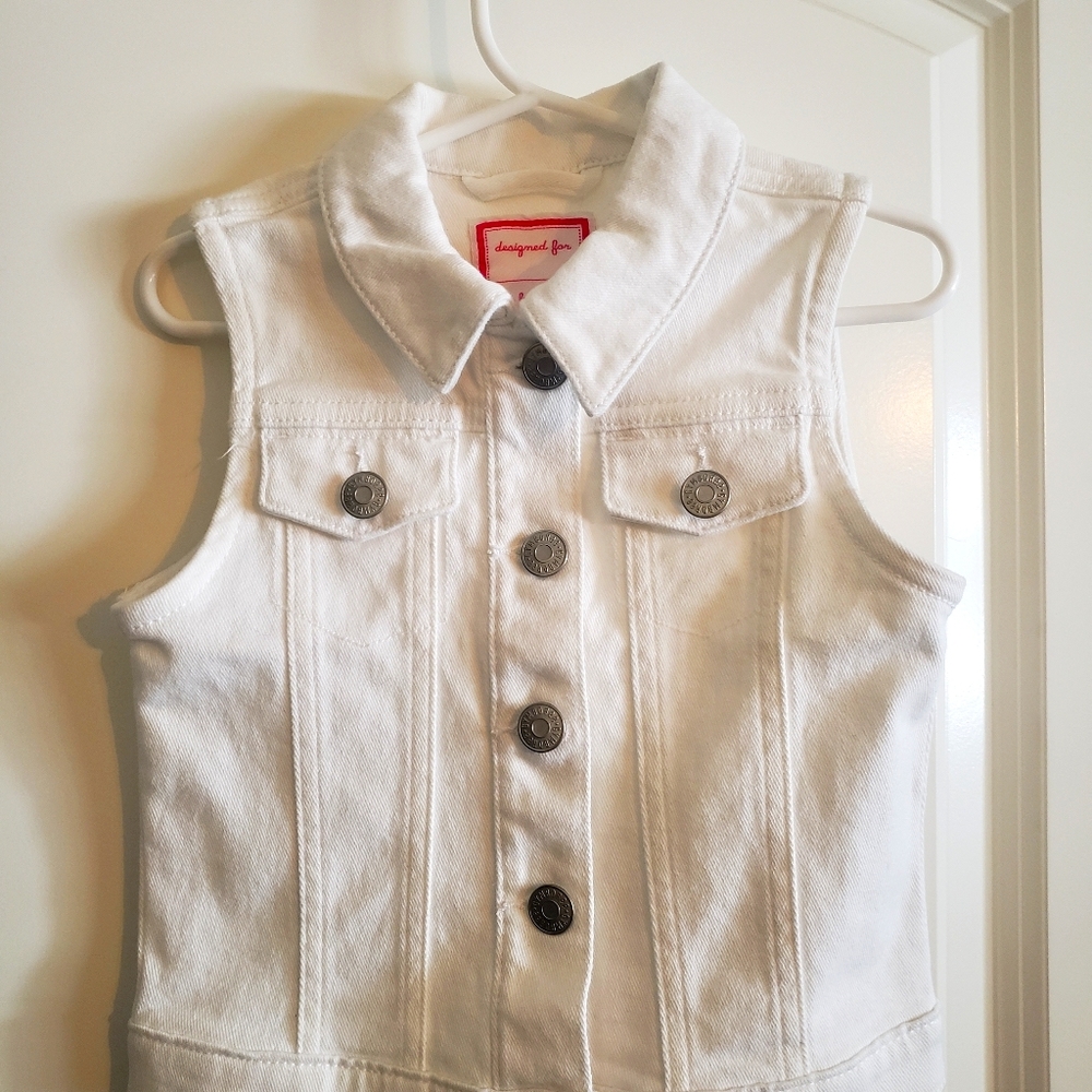 White denim vest